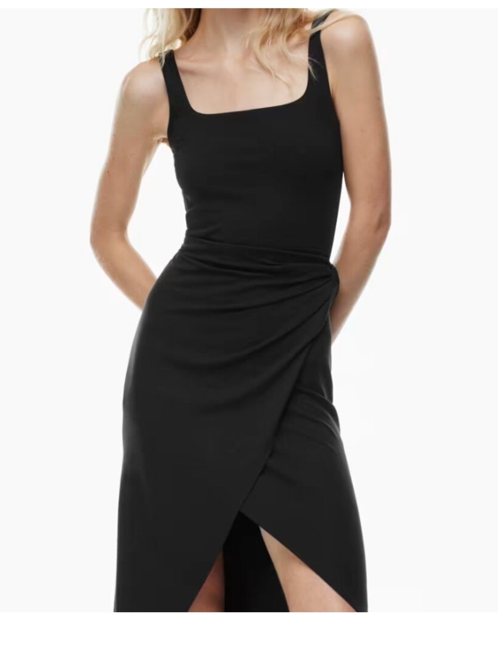 Wilfred Saturn Wrap Midi Dress Black